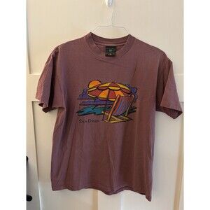 Vintage 90s Robert Allen San Diego T Shirt Beach Umbrella Graphic Made USA